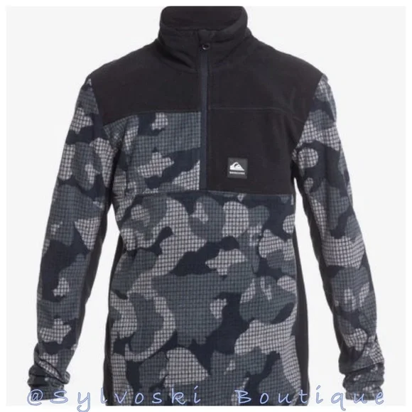 🔥Quiksilver Boy's XL 16 Aker Technical Half-Zip Fleece NWT - Picture 1 of 5